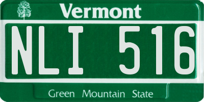 VT license plate NLI516