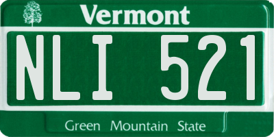 VT license plate NLI521