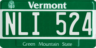 VT license plate NLI524