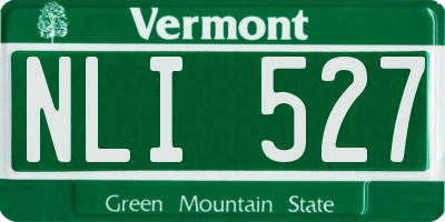 VT license plate NLI527