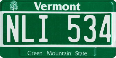 VT license plate NLI534