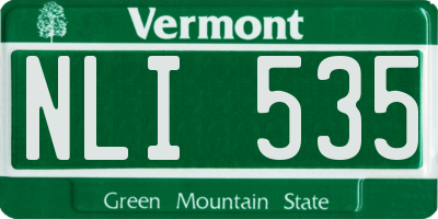 VT license plate NLI535