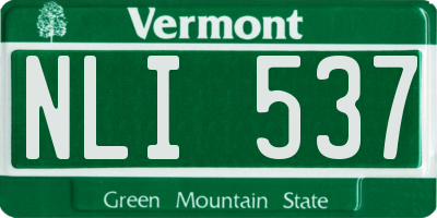 VT license plate NLI537