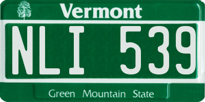 VT license plate NLI539