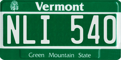 VT license plate NLI540