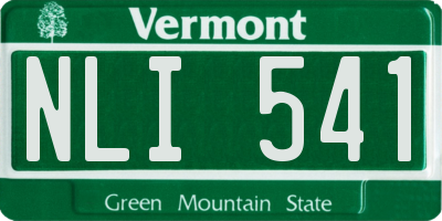 VT license plate NLI541