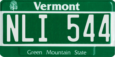 VT license plate NLI544