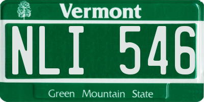 VT license plate NLI546
