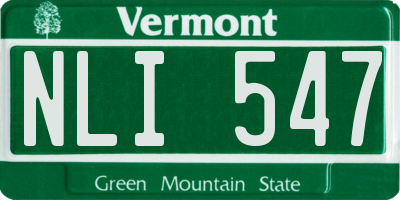 VT license plate NLI547