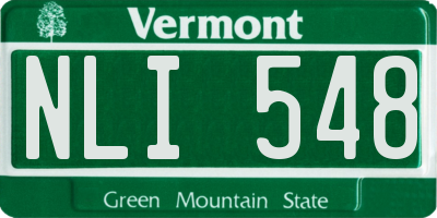 VT license plate NLI548
