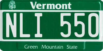 VT license plate NLI550