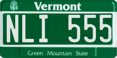 VT license plate NLI555