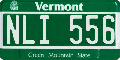 VT license plate NLI556