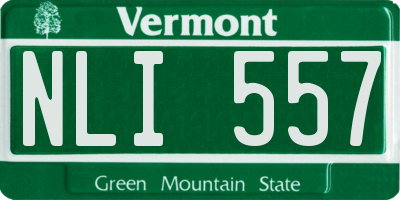 VT license plate NLI557