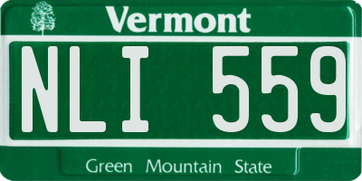 VT license plate NLI559