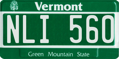 VT license plate NLI560