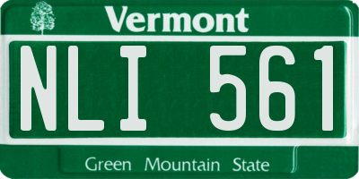 VT license plate NLI561