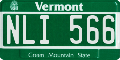 VT license plate NLI566