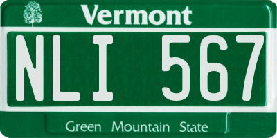 VT license plate NLI567