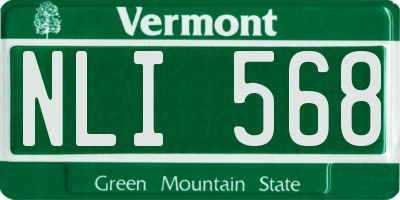 VT license plate NLI568