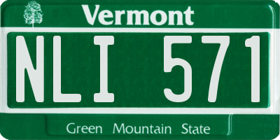 VT license plate NLI571