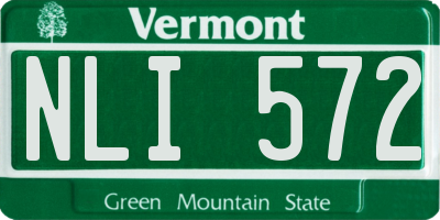 VT license plate NLI572