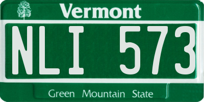 VT license plate NLI573