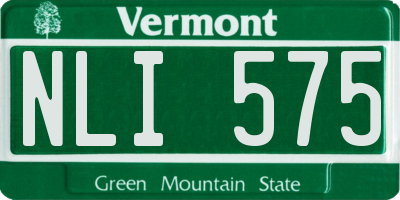 VT license plate NLI575
