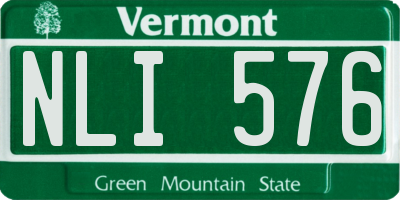 VT license plate NLI576