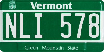 VT license plate NLI578