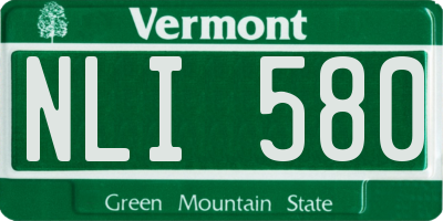 VT license plate NLI580