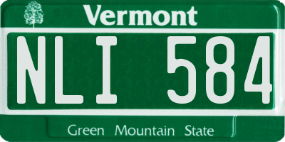 VT license plate NLI584