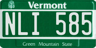 VT license plate NLI585