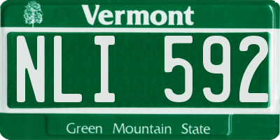 VT license plate NLI592