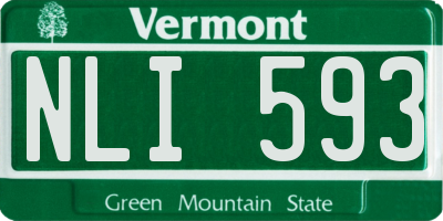 VT license plate NLI593