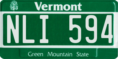 VT license plate NLI594