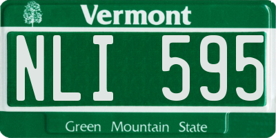 VT license plate NLI595