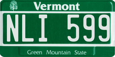 VT license plate NLI599