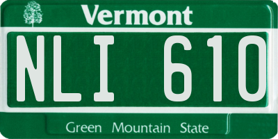 VT license plate NLI610