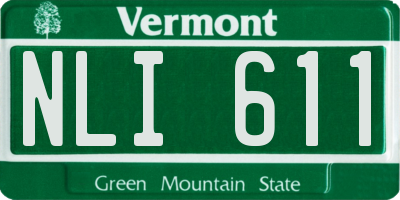 VT license plate NLI611