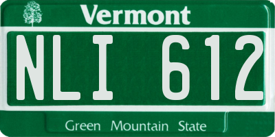 VT license plate NLI612
