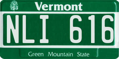 VT license plate NLI616
