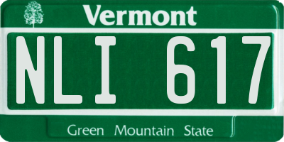 VT license plate NLI617