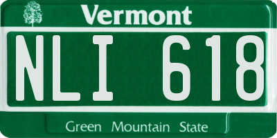 VT license plate NLI618