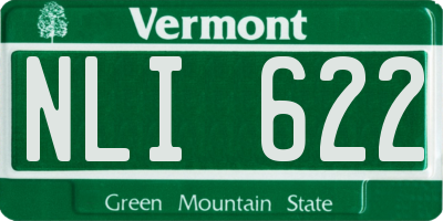 VT license plate NLI622