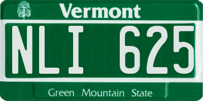 VT license plate NLI625