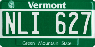 VT license plate NLI627
