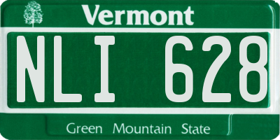 VT license plate NLI628