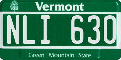 VT license plate NLI630