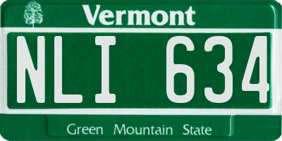 VT license plate NLI634